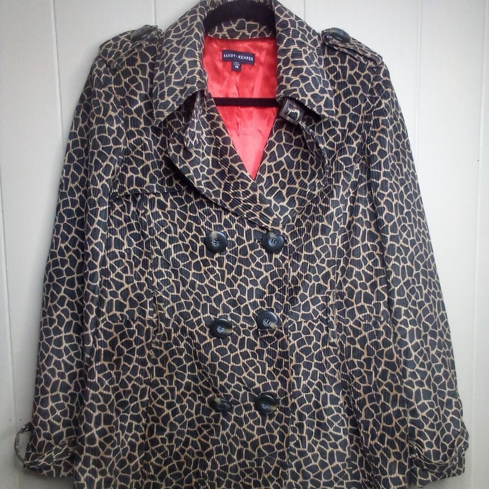 Randy Kemper Blazer Jacket 10 Animal Print Button Up
